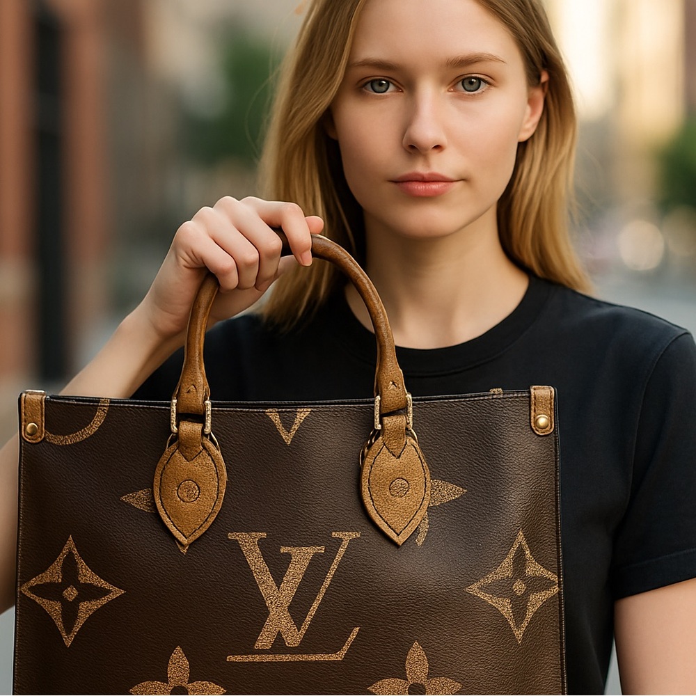 Louis Vuitton Tote Reverse Monogram Large Print Brown On the go authenticated - Picture 4 of 16